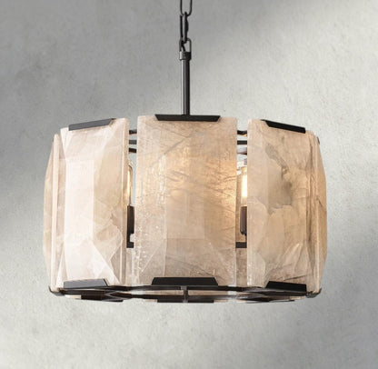 19" / Bronze Harlow Calcite Round Chandelier 19", 31", 43", 60"