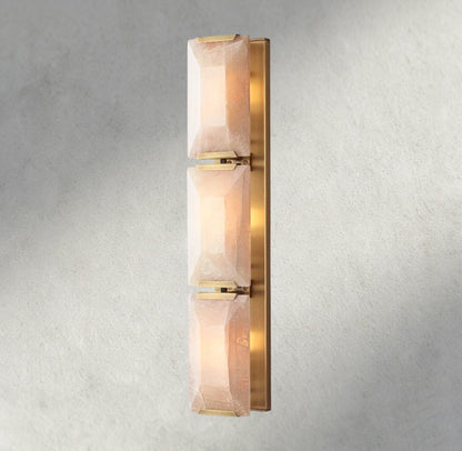 Brass Harlow Calcite Triple Sconce
