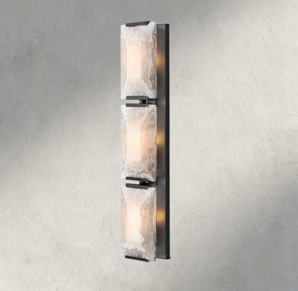Bronze Harlow Calcite Triple Sconce