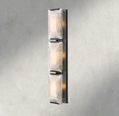 Bronze Harlow Calcite Triple Sconce