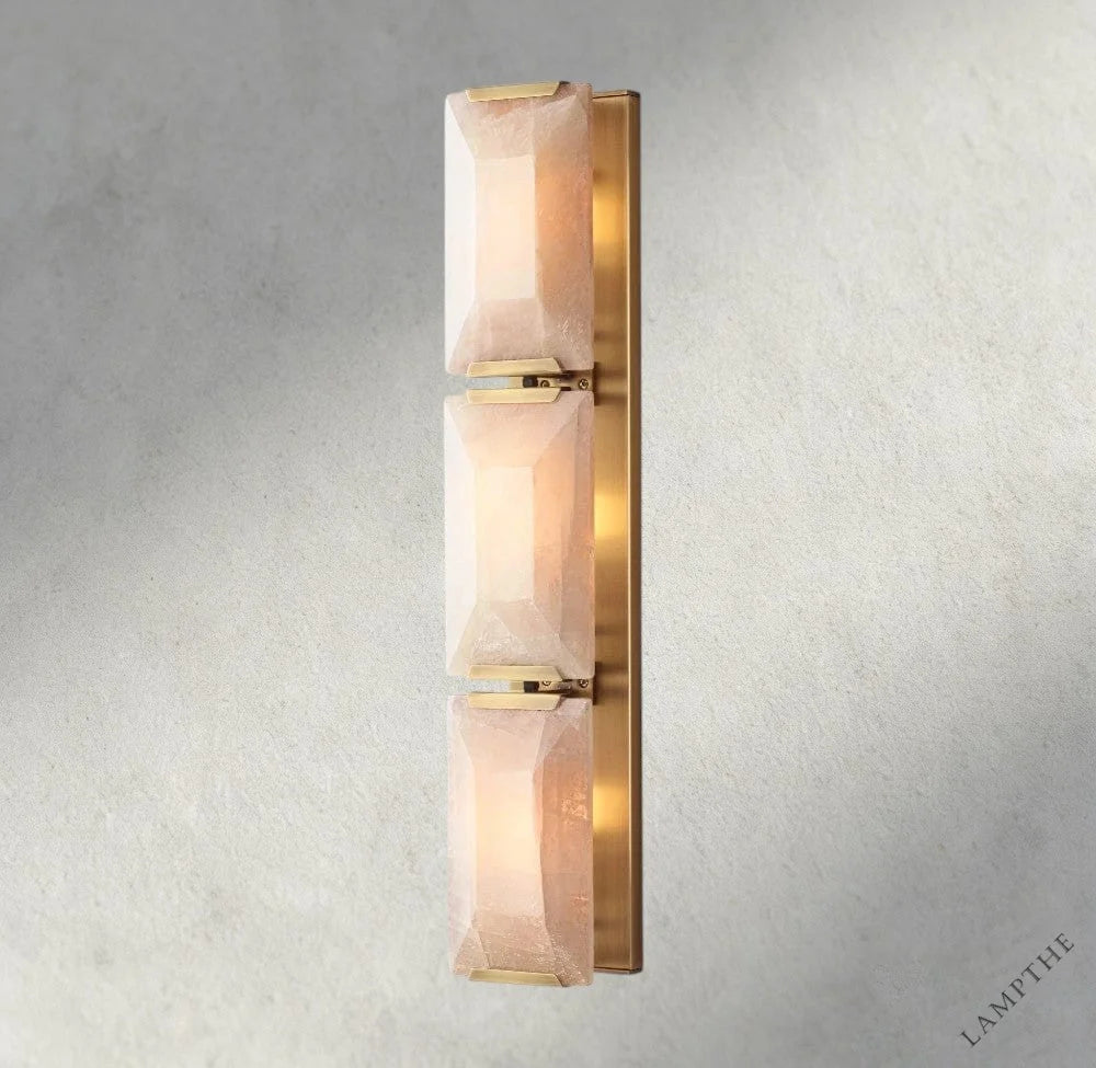 Brass Harlow Calcite Triple Sconce