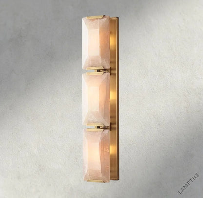 Brass Harlow Calcite Triple Sconce