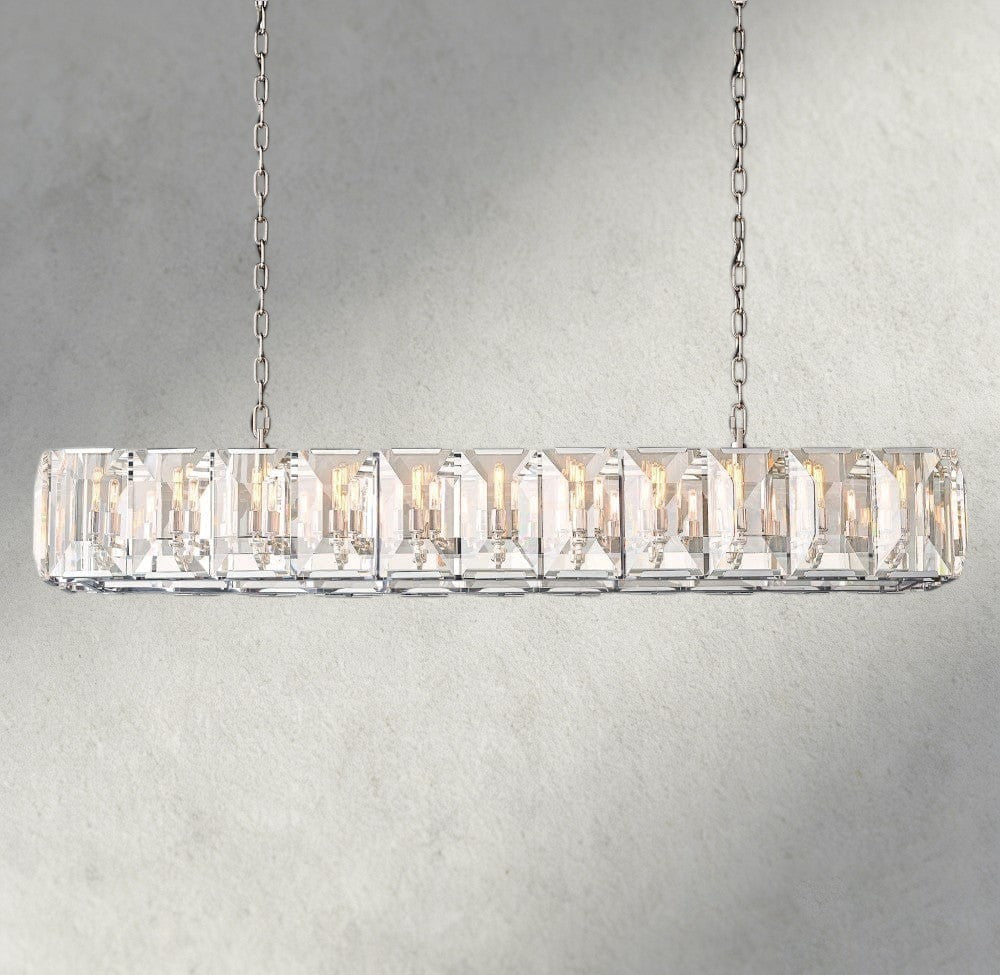 74" / Nickle Harlow Crystal Rectangular Chandelier 42", 54", 62", 74"