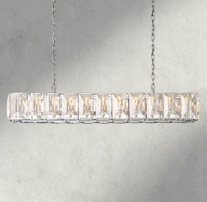 74" / Nickle Harlow Crystal Rectangular Chandelier 42", 54", 62", 74"