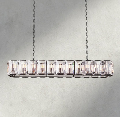 74" / Bronze Harlow Crystal Rectangular Chandelier 42", 54", 62", 74"