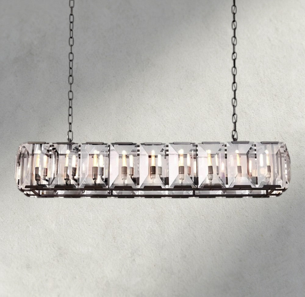 62" / Bronze Harlow Crystal Rectangular Chandelier 42", 54", 62", 74"