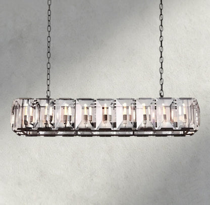 62" / Bronze Harlow Crystal Rectangular Chandelier 42", 54", 62", 74"