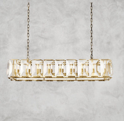 62" / Brass Harlow Crystal Rectangular Chandelier 42", 54", 62", 74"