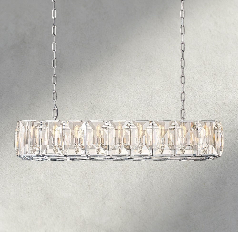 62" / Nickle Harlow Crystal Rectangular Chandelier 42", 54", 62", 74"