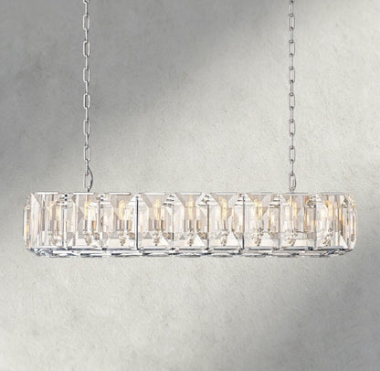 62" / Nickle Harlow Crystal Rectangular Chandelier 42", 54", 62", 74"