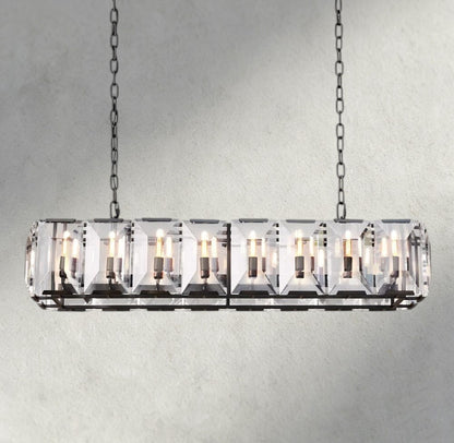 54" / Bronze Harlow Crystal Rectangular Chandelier 42", 54", 62", 74"