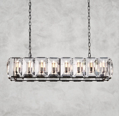 54" / Bronze Harlow Crystal Rectangular Chandelier 42", 54", 62", 74"