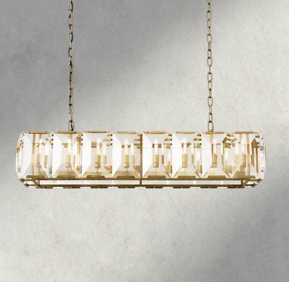 54" / Brass Harlow Crystal Rectangular Chandelier 42", 54", 62", 74"