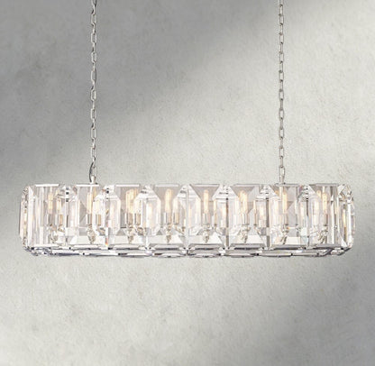 54" / Nickle Harlow Crystal Rectangular Chandelier 42", 54", 62", 74"