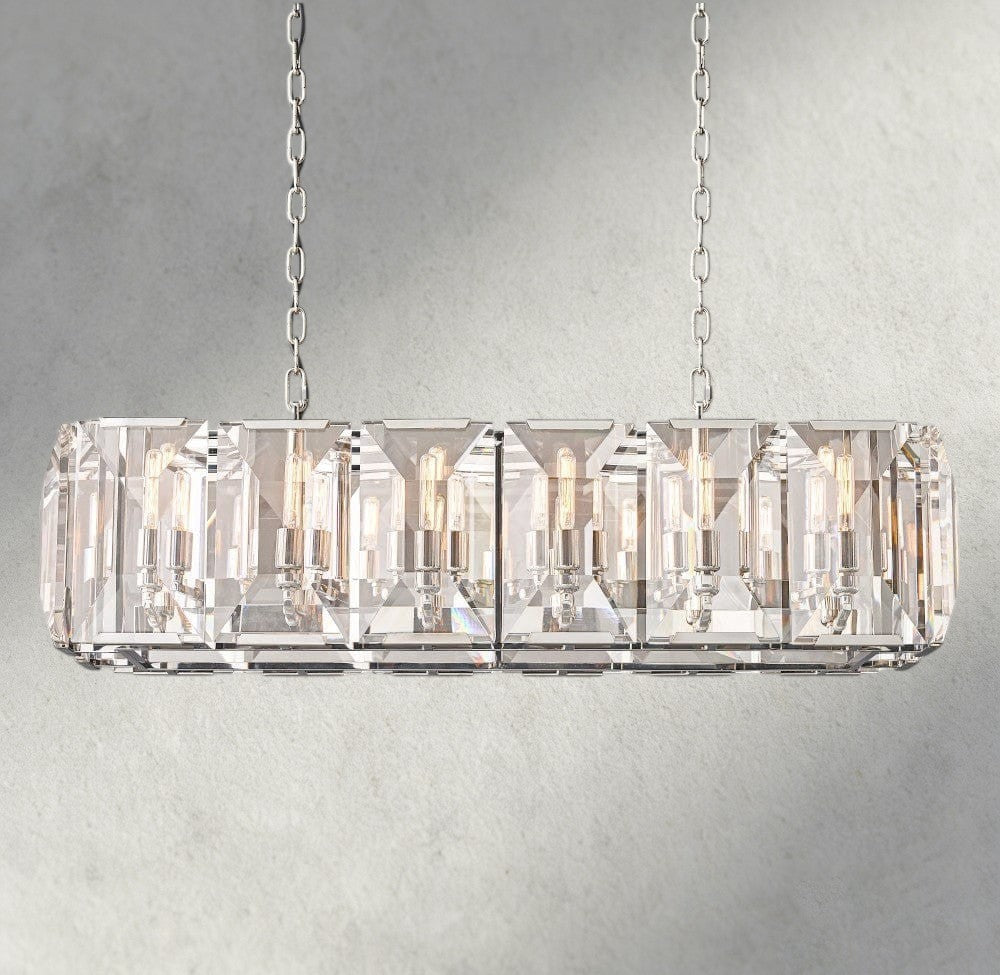 42" / Nickle Harlow Crystal Rectangular Chandelier 42", 54", 62", 74"