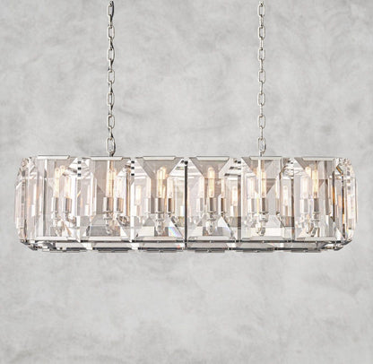 42" / Nickle Harlow Crystal Rectangular Chandelier 42", 54", 62", 74"