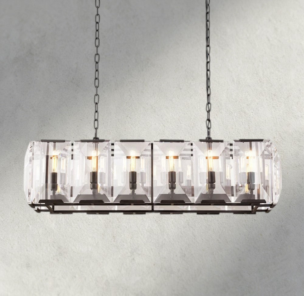 42" / Bronze Harlow Crystal Rectangular Chandelier 42", 54", 62", 74"