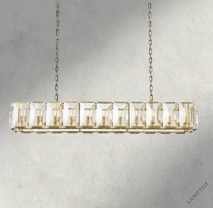 74" / Brass Harlow Crystal Rectangular Chandelier 42", 54", 62", 74"