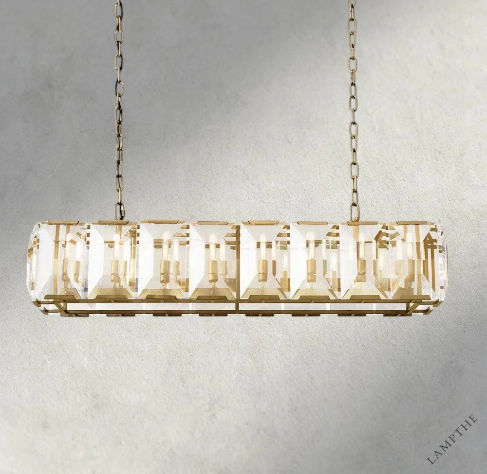 54" / Brass Harlow Crystal Rectangular Chandelier 42", 54", 62", 74"