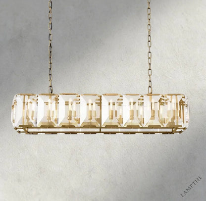 54" / Brass Harlow Crystal Rectangular Chandelier 42", 54", 62", 74"