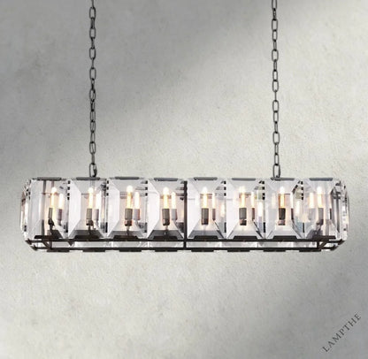 54" / Bronze Harlow Crystal Rectangular Chandelier 42", 54", 62", 74"