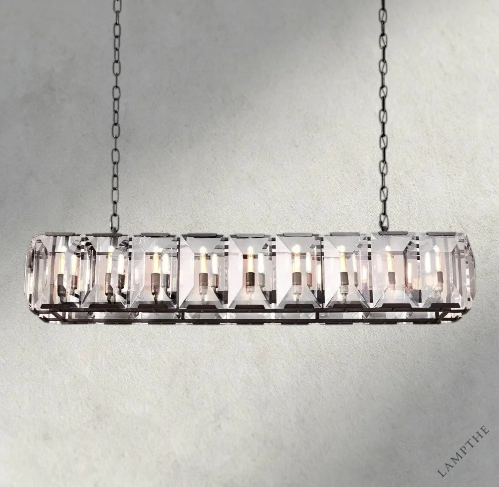 62" / Bronze Harlow Crystal Rectangular Chandelier 42", 54", 62", 74"