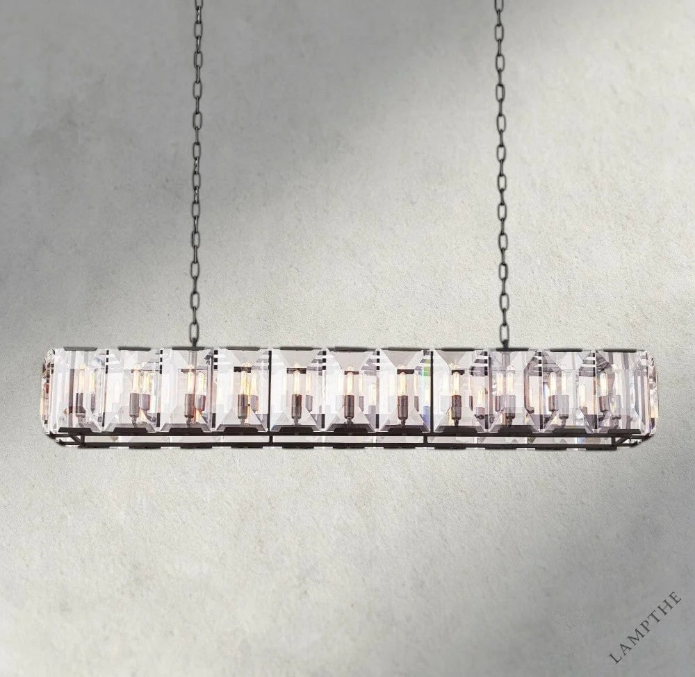 74" / Bronze Harlow Crystal Rectangular Chandelier 42", 54", 62", 74"