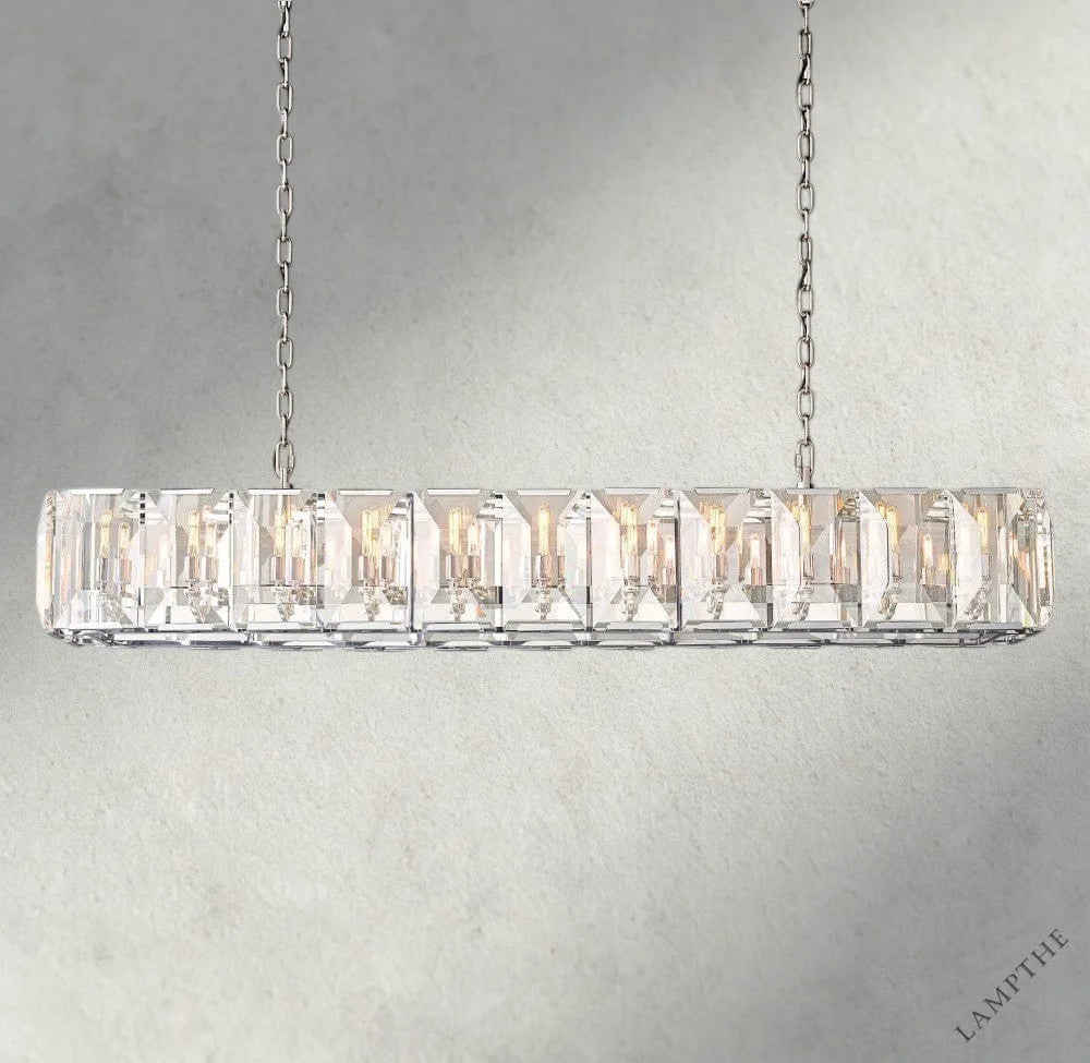 74" / Nickle Harlow Crystal Rectangular Chandelier 42", 54", 62", 74"