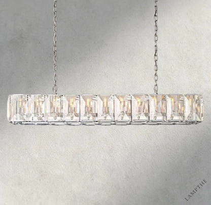 74" / Nickle Harlow Crystal Rectangular Chandelier 42", 54", 62", 74"