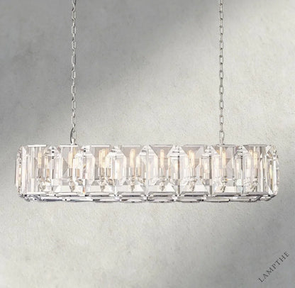 54" / Nickle Harlow Crystal Rectangular Chandelier 42", 54", 62", 74"