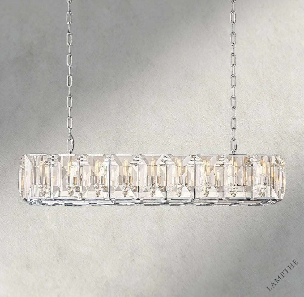 62" / Nickle Harlow Crystal Rectangular Chandelier 42", 54", 62", 74"