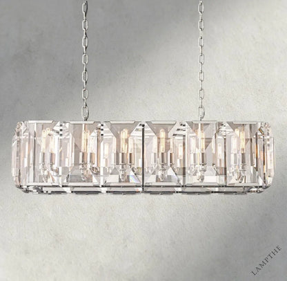 42" / Nickle Harlow Crystal Rectangular Chandelier 42", 54", 62", 74"