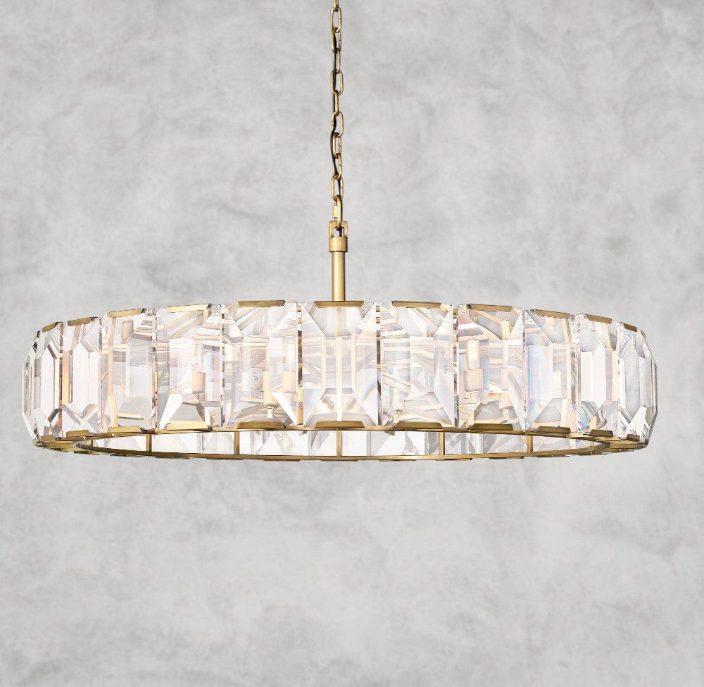 60" / Brass Harlow Crystal Round Chandelier 19", 31", 43", 60"