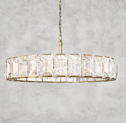 60" / Brass Harlow Crystal Round Chandelier 19", 31", 43", 60"