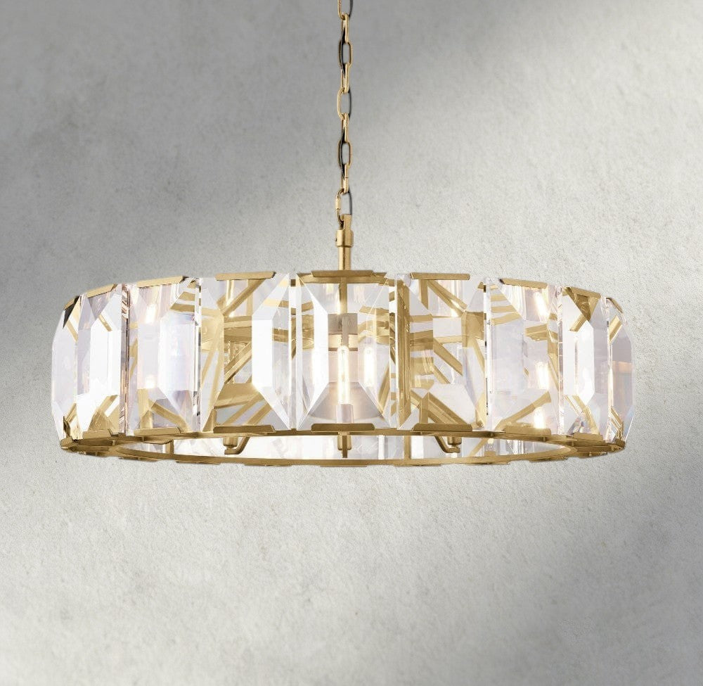 43" / Brass Harlow Crystal Round Chandelier 19", 31", 43", 60"