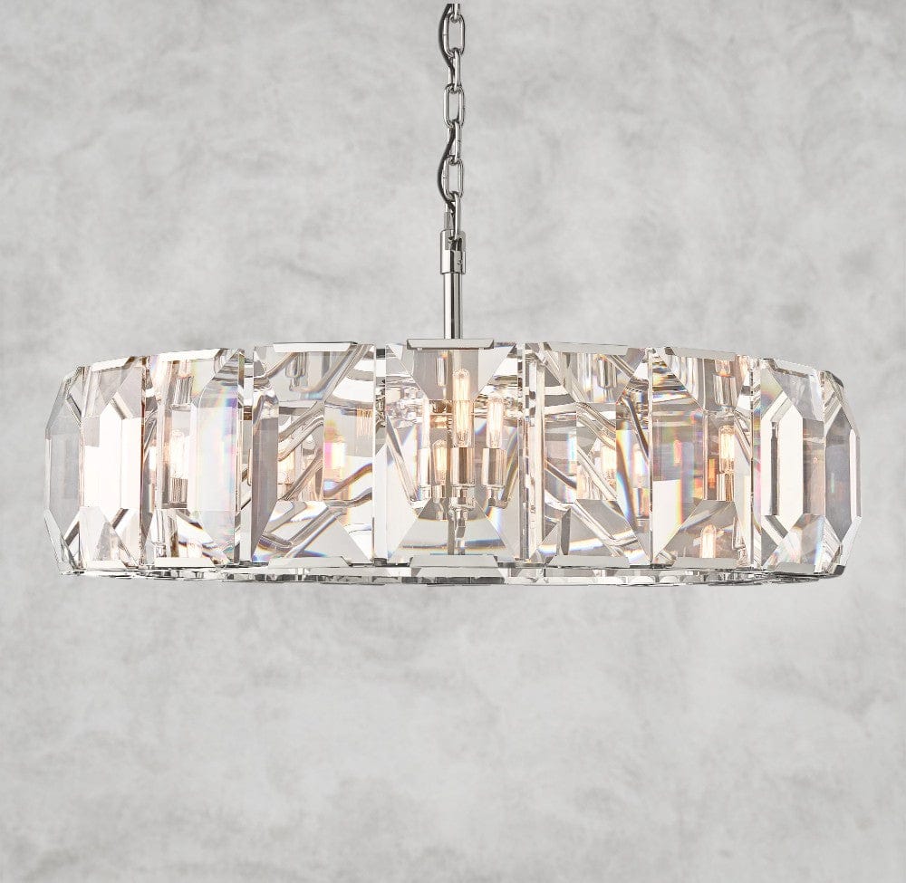 43" / Nickle Harlow Crystal Round Chandelier 19", 31", 43", 60"