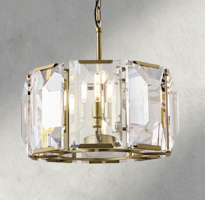 19" / Brass Harlow Crystal Round Chandelier 19", 31", 43", 60"