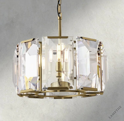 19" / Brass Harlow Crystal Round Chandelier 19", 31", 43", 60"