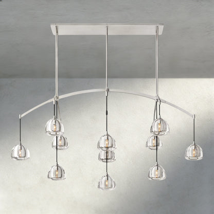 72" / Nickle Hemisphere Linear Chandelier 54", 72"