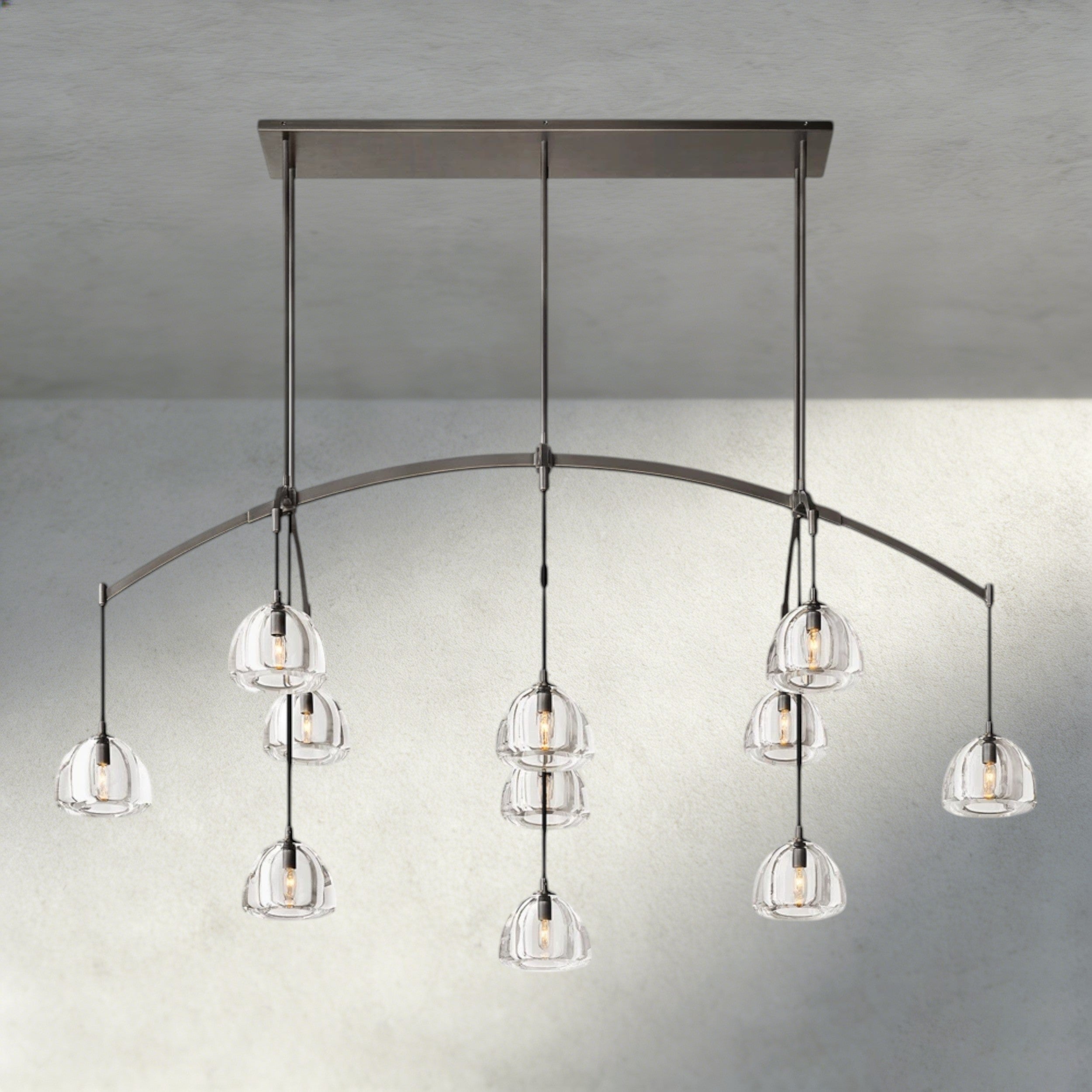 72" / Bronze Hemisphere Linear Chandelier 54", 72"