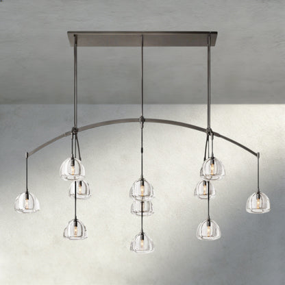 72" / Bronze Hemisphere Linear Chandelier 54", 72"