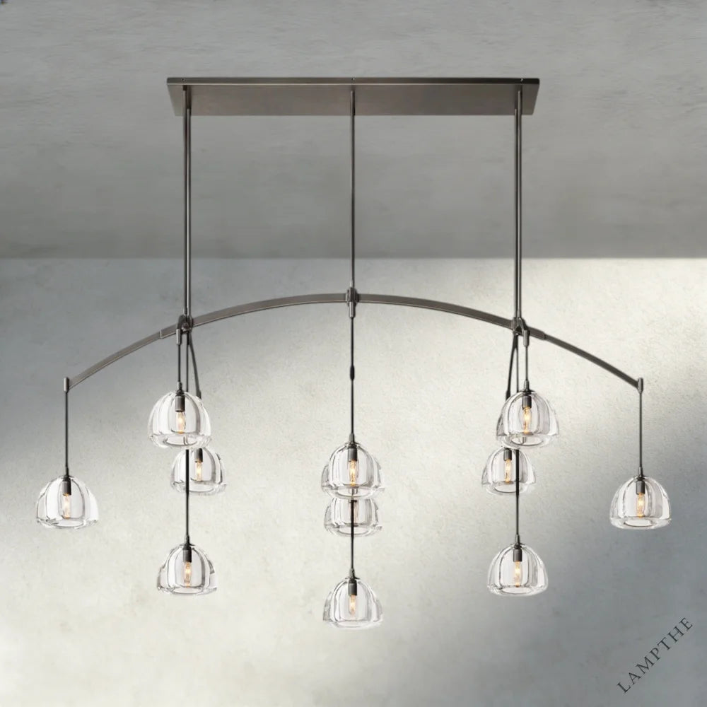 72" / Bronze Hemisphere Linear Chandelier 54", 72"