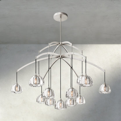 60" / Nickle Hemisphere Round Chandelier 36", 48", 60"