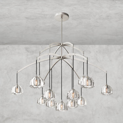 60" / Nickle Hemisphere Round Chandelier 36", 48", 60"