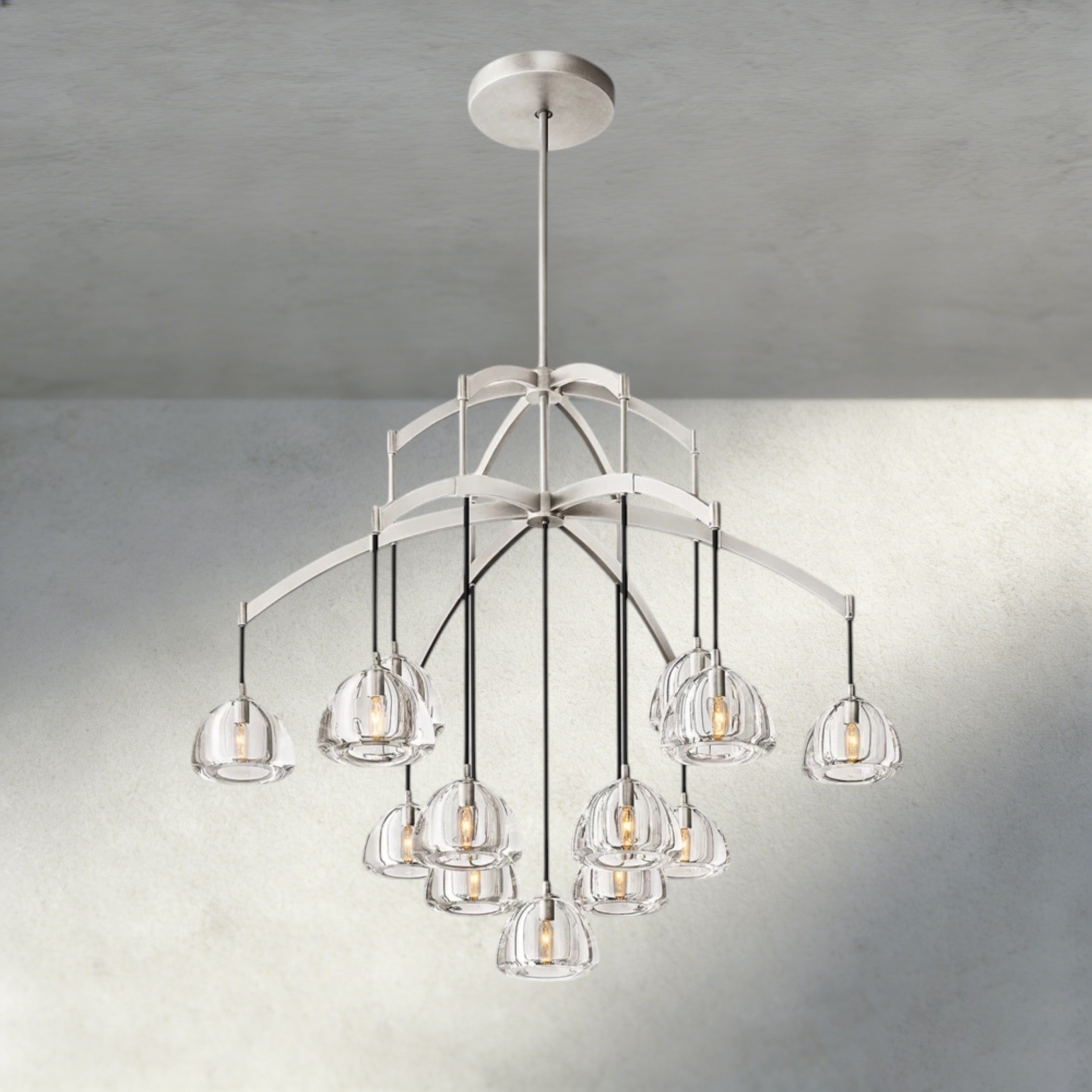 48" / Nickle Hemisphere Round Chandelier 36", 48", 60"
