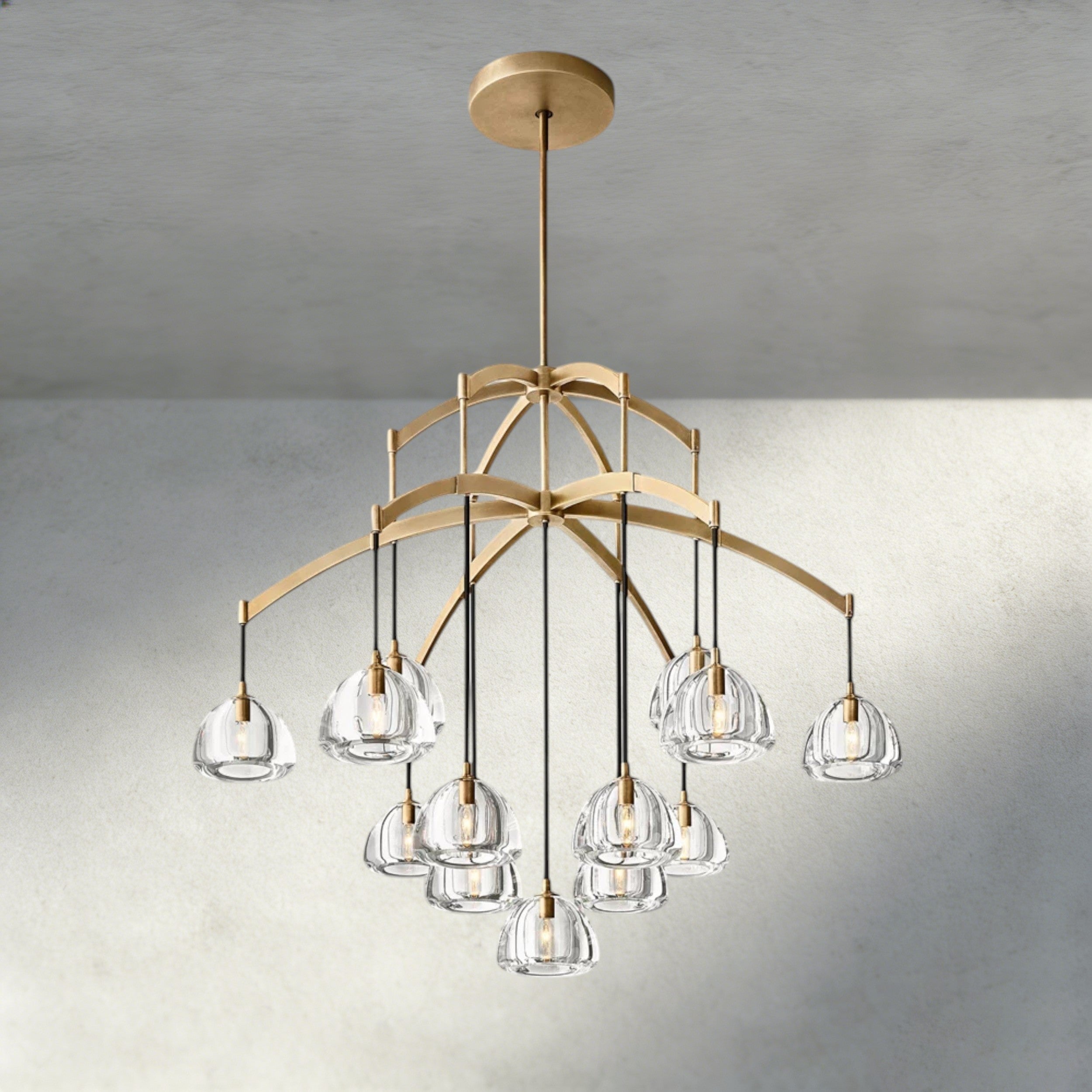 48" / Brass Hemisphere Round Chandelier 36", 48", 60"