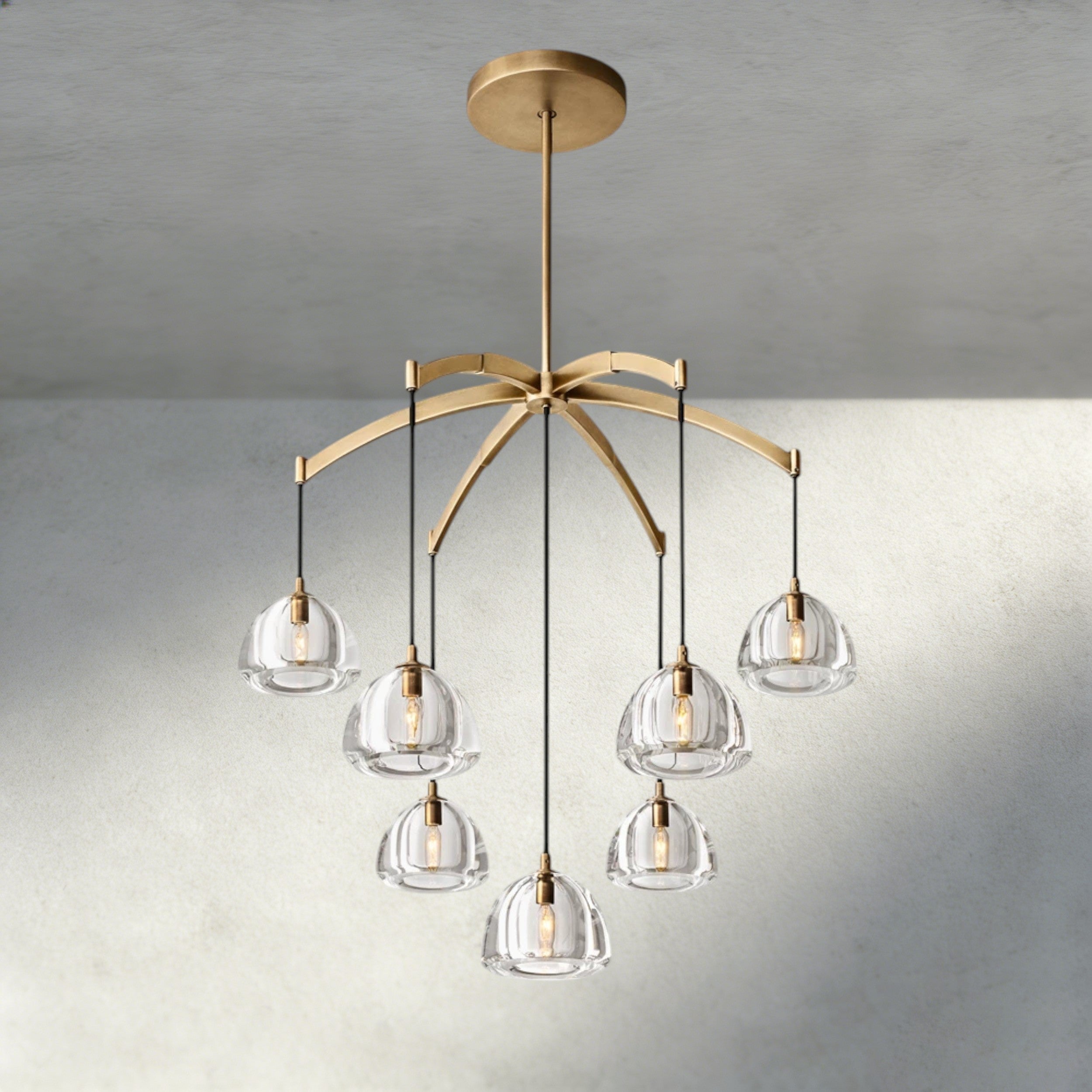 36" / Brass Hemisphere Round Chandelier 36", 48", 60"