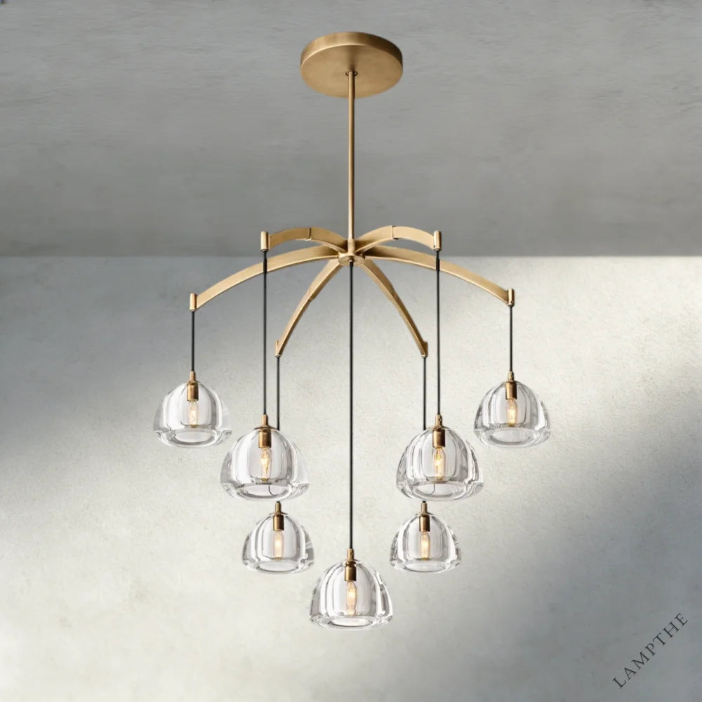 36" / Brass Hemisphere Round Chandelier 36", 48", 60"
