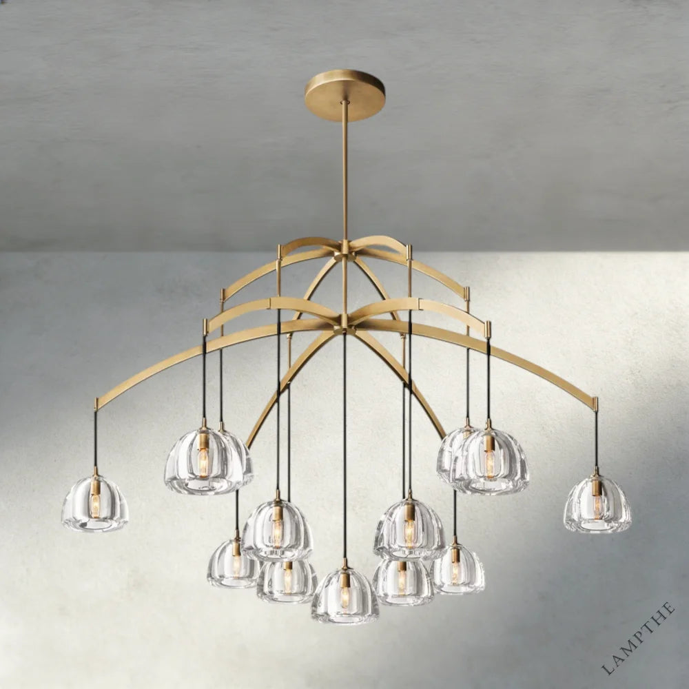 60" / Brass Hemisphere Round Chandelier 36", 48", 60"