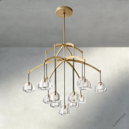 48" / Brass Hemisphere Round Chandelier 36", 48", 60"